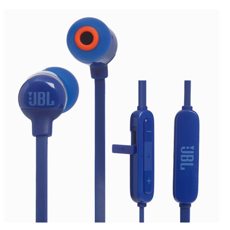 JBL T110BT 运动蓝牙耳机 - 蓝色图片