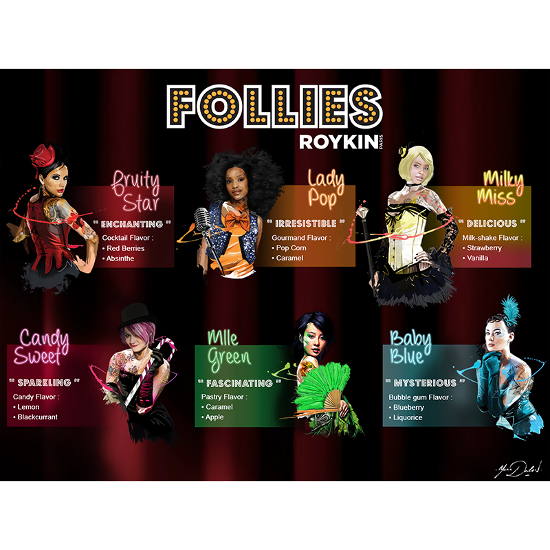 CITY VAPE Roykin FOLLIES 法国原装进口 高端电子烟油 综合水果美食系列-爆米花女士 10ml