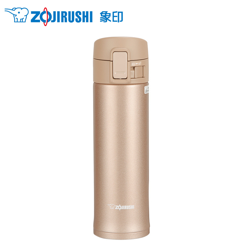象印(ZOJIRUSHI)保温杯SM-KC48-NM 480ml 一键开启男女士304不锈钢水杯便携真空保冷水杯 香槟金