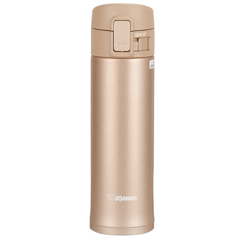 象印(ZOJIRUSHI)保温杯SM-KC48-NM 480ml 一键开启男女士304不锈钢水杯便携真空保冷水杯 香槟金