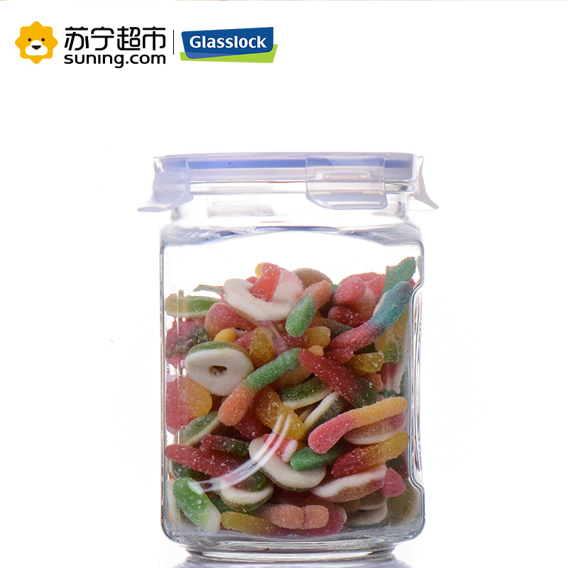Glasslock韩国进口玻璃储物罐厨房五谷杂粮食物密封罐糖果储物罐冰箱收纳罐零食保鲜盒储藏罐1500ml IP591