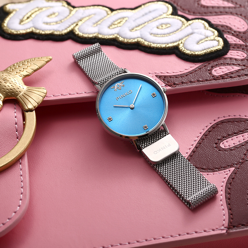 意大利进口pinko欧美品牌简约时尚石英女表浅绿色pk2387s04m