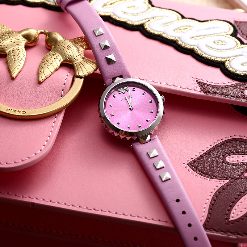 意大利进口pinko手表欧美品牌女士简约时尚石英表女durian系列粉色
