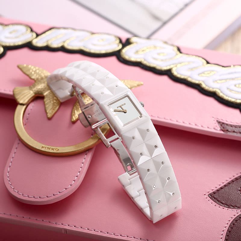 欧美品牌意大利进口Pinko简约时尚石英女表Cherimola系列白搪瓷表带图片