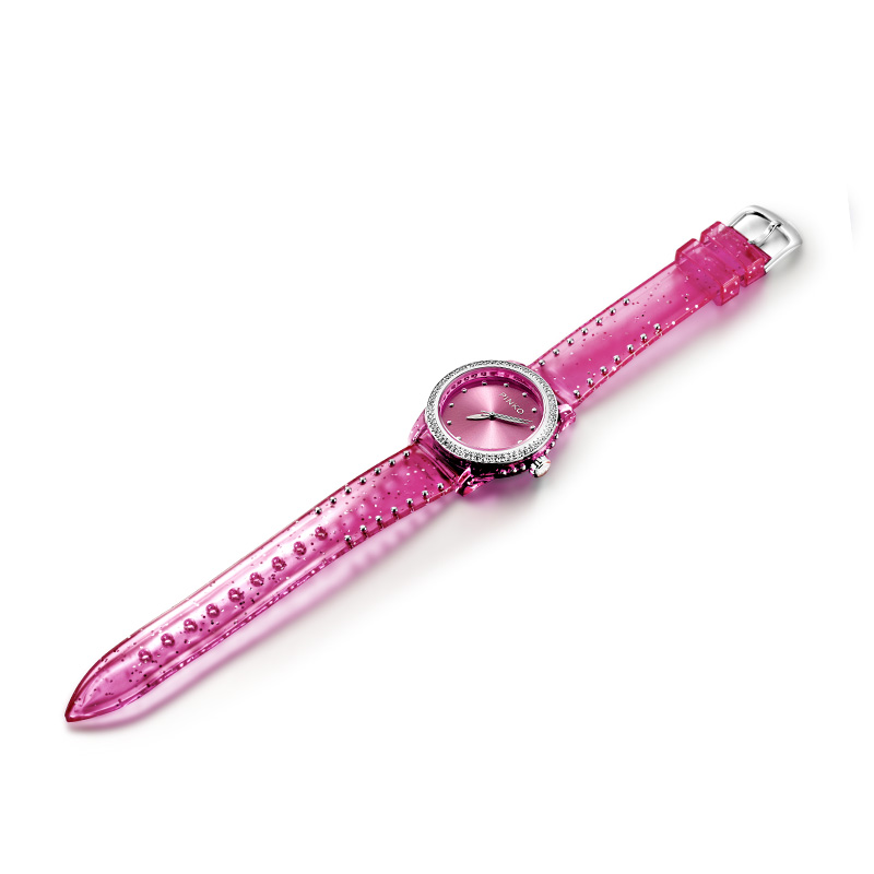 意大利进口PINKO简约时尚石英女表Durian系列透闪粉PU带高清大图