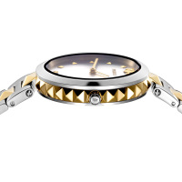 意大利进口PINKO手表 欧美品牌女士简约时尚石英表女Licis系列银色间金钢带