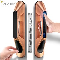 六孚LAEVEO指纹锁智能家用防盗门推拉式电子密码锁和谐号系列 红古铜