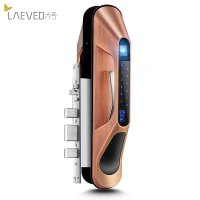 六孚LAEVEO指纹锁智能家用防盗门推拉式电子密码锁和谐号系列 红古铜