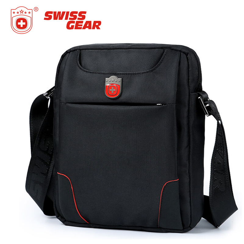 SWISSGEAR瑞士军刀单肩包 9.7英寸IPAD包斜挎包商务经典男包斜挎包 黑色 单肩电脑包 SA-9729