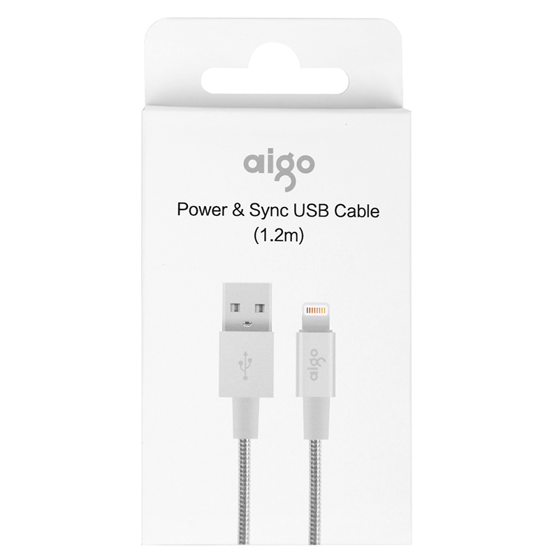 爱国者(aigo)MFi认证L008苹果数据线 苹果手机快充充电器线USB电源线 支持iphone7/8/X 银色