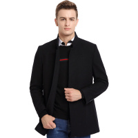 红豆相思鸟国民男装秋冬新款男士呢大衣立领毛呢大衣修身呢子外套时尚潮流