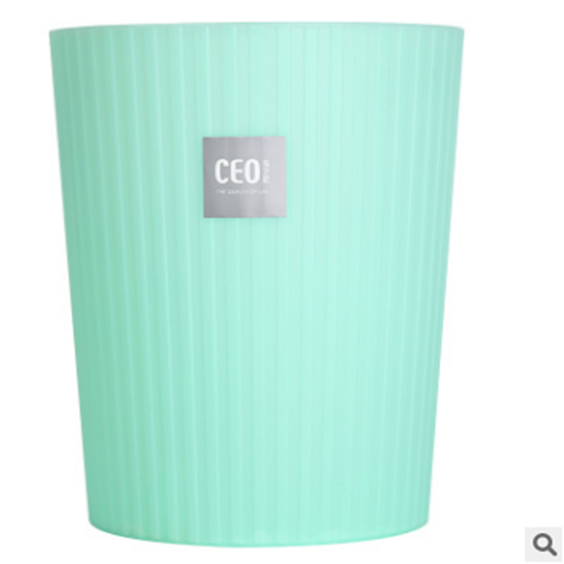 CEO-6818如玉竖纹垃圾桶收纳杂物储物桶塑料加厚水桶废纸篓高清大图