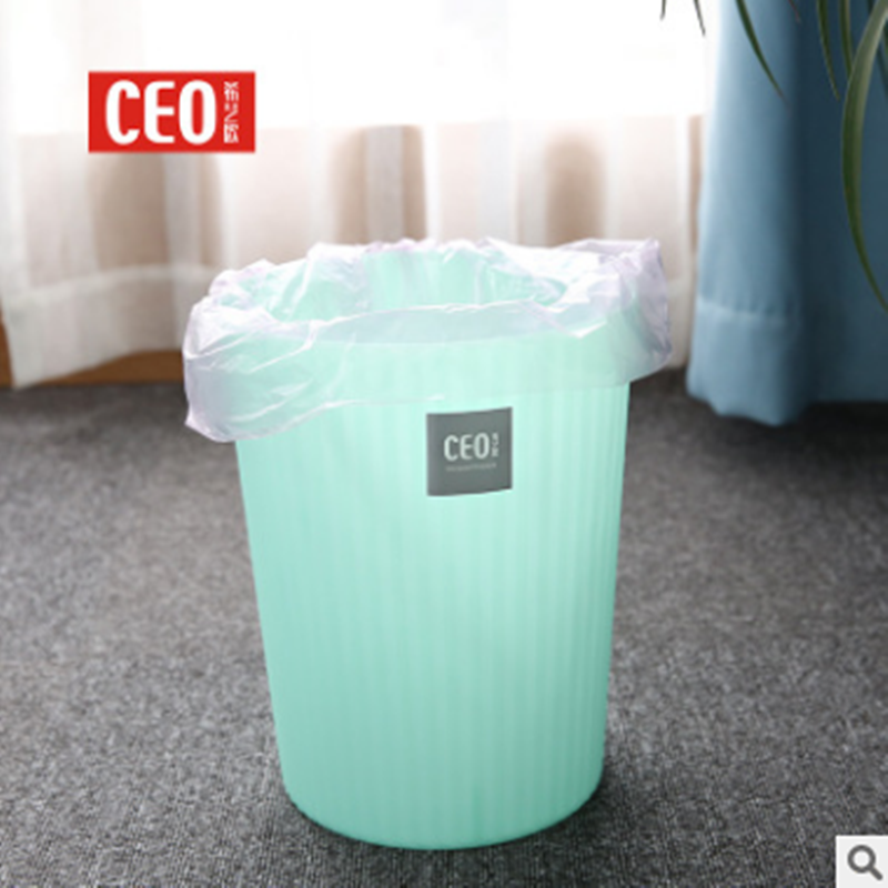 CEO-6818如玉竖纹垃圾桶收纳杂物储物桶塑料加厚水桶废纸篓高清大图