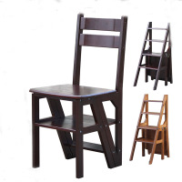 新款 四层实木梯椅 现代家用两用梯凳木梯子 折叠餐椅梯子凳