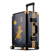 JUSTREAL麒麟铝框拉杆箱瑞兽系列行李箱铝框拉杆箱中国风旅行箱