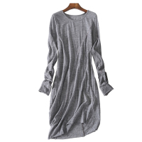 今升 简约圆领不规则裙摆羊毛针织打底裙