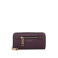 Marc Jacobs马克雅克布 Gotham纯色全拉链牛皮女士长款钱包 M0008449510F