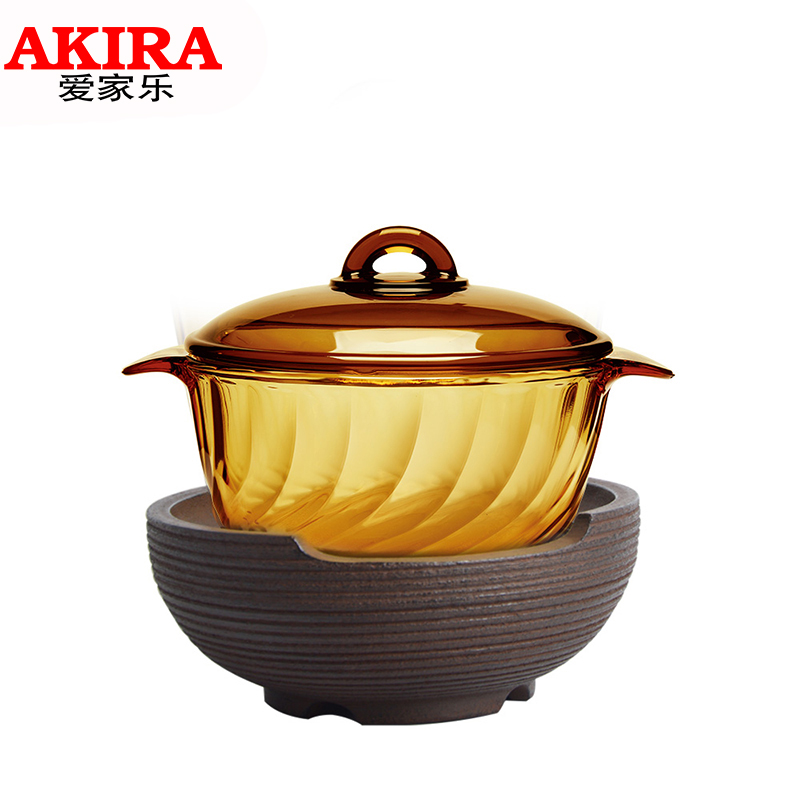 爱家乐(AKIRA) 电陶炉 VT25 2.5L/升 受热均匀 无辐射 电陶炉微晶锅组合2.5L 电炖锅