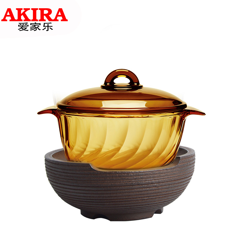 爱家乐(AKIRA) 电陶炉 VT25 2.5L/升 受热均匀 无辐射 电陶炉微晶锅组合2.5L 电炖锅