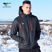 七匹狼户外系列棉服青年男士中长款连帽多袋青年棉服保暖运动外套_1