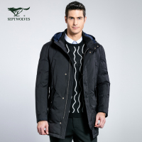 七匹狼棉服中青年男士中长款加厚棉衣男外套