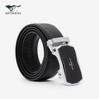 七匹狼皮带男士自动扣男牛皮腰带商务休闲皮带裤带二层牛皮皮带_2