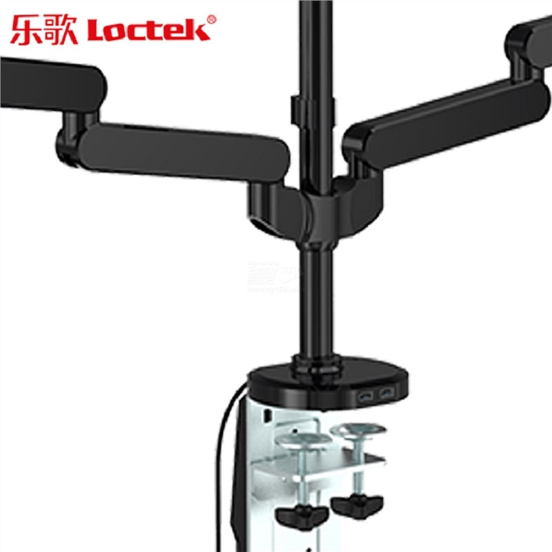 Loctek 乐歌 Q5S万向旋转底 全维度气弹簧式电脑支架 伸缩壁挂架 液晶电脑 显示器支架 含USB 3.0接口