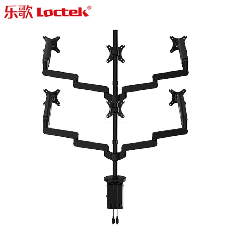 Loctek 乐歌 Q5S万向旋转底 全维度气弹簧式电脑支架 伸缩壁挂架 液晶电脑 显示器支架 含USB 3.0接口