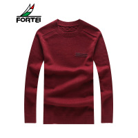 FORTEI富铤 羊毛衫男士新款时尚圆领100%羊毛纯色休闲打底衫