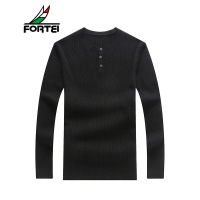 FORTEI富铤 羊毛衫男士圆领三粒扣100%羊毛时尚新款毛衫