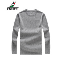 FORTEI富铤 羊毛衫男士圆领休闲100%羊毛小开叉打底衫潮