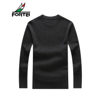 FORTEI富铤 羊毛衫男士圆领休闲100%羊毛小开叉衫潮