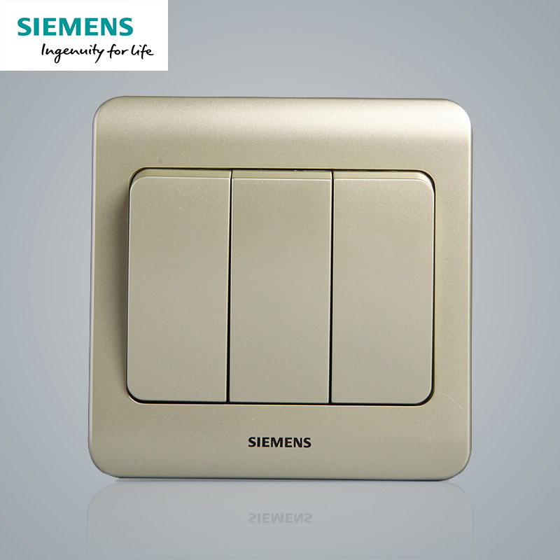 西门子(SIEMENS)开关插座 远景金棕系列三开双控5TA02361CC133