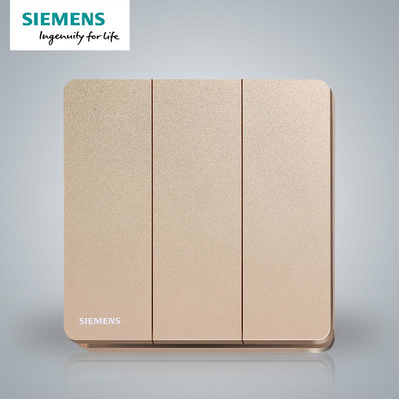 西门子(SIEMENS)开关插座 睿致玫瑰金系列三开单控5TA81323NC04图片