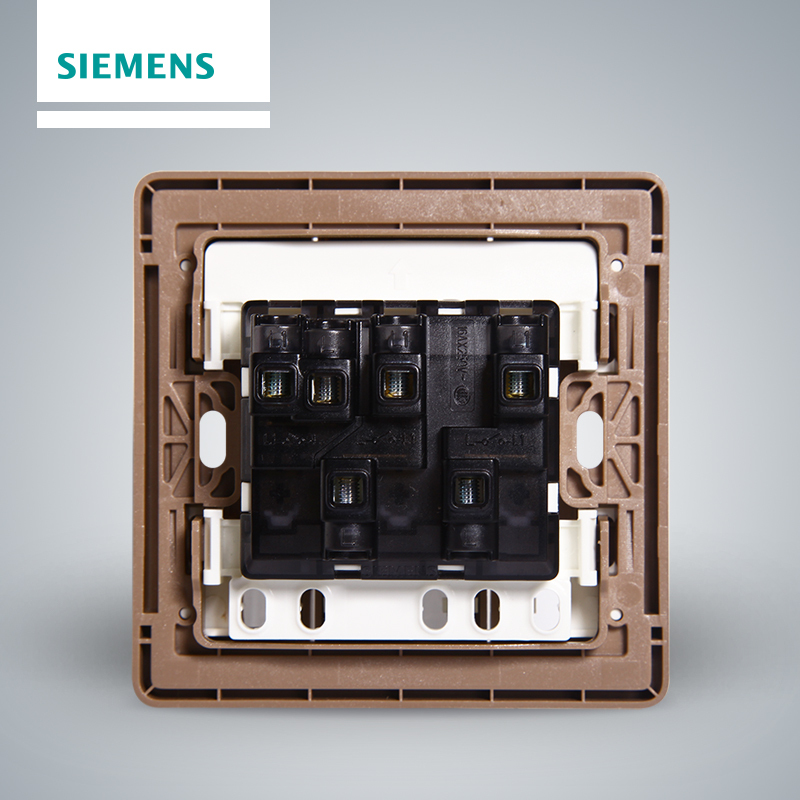 西门子(SIEMENS)开关插座 睿致玫瑰金系列三开单控5TA81323NC04