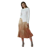 赏色SHANGSE桑蚕丝亮面百褶裙半身长裙 1B2017V114