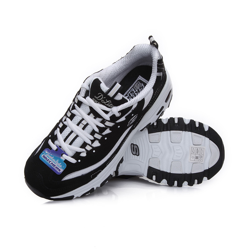 Skechers斯凯奇D’lites 黑白熊猫鞋情侣款男女运动潮鞋 99999720/B-KW高清大图