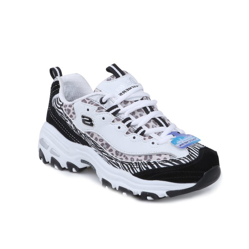 Skechers斯凯奇女鞋 简约百搭熊猫鞋 透气厚底运动鞋99999833/B-KW