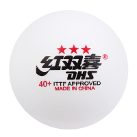 红双喜(DHS)赛福白色三星乒乓球CF40A六只装(有缝球)