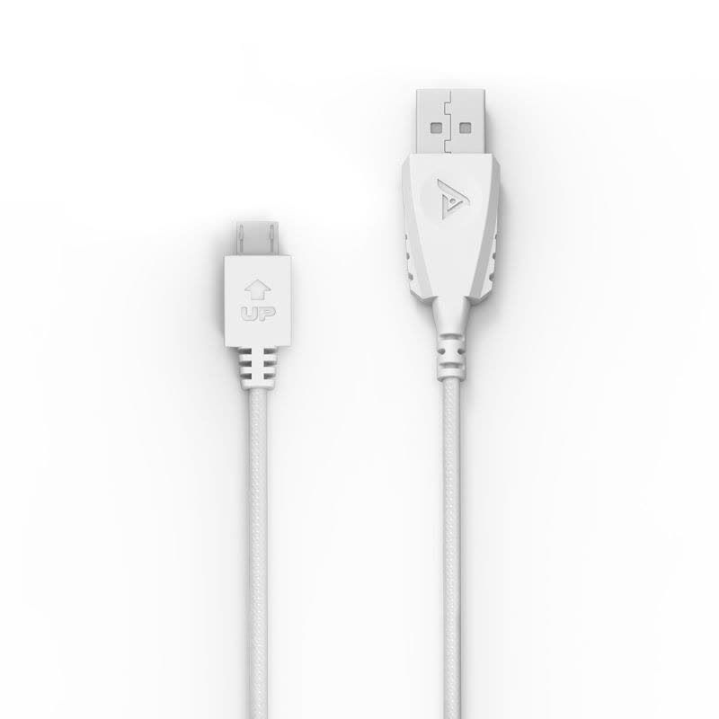 钛度USB 0.8m数据线 透明编织内白+白色接头图片