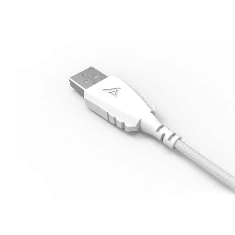 钛度USB 0.8m数据线 透明编织内白+白色接头图片