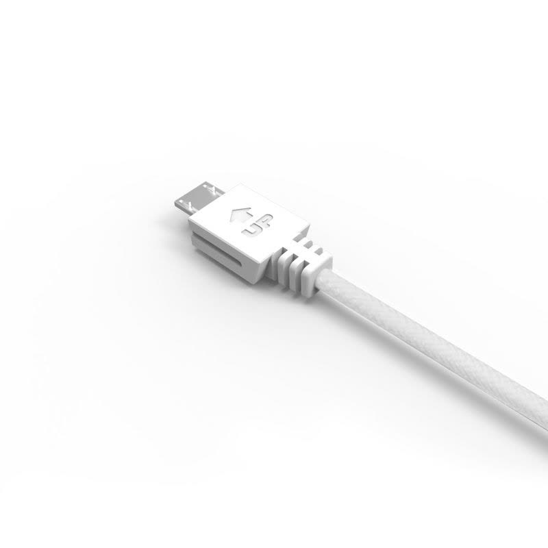 钛度USB 0.8m数据线 透明编织内白+白色接头图片