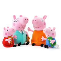 小猪佩奇Peppa Pig大号一家四口彩盒装毛绒玩具