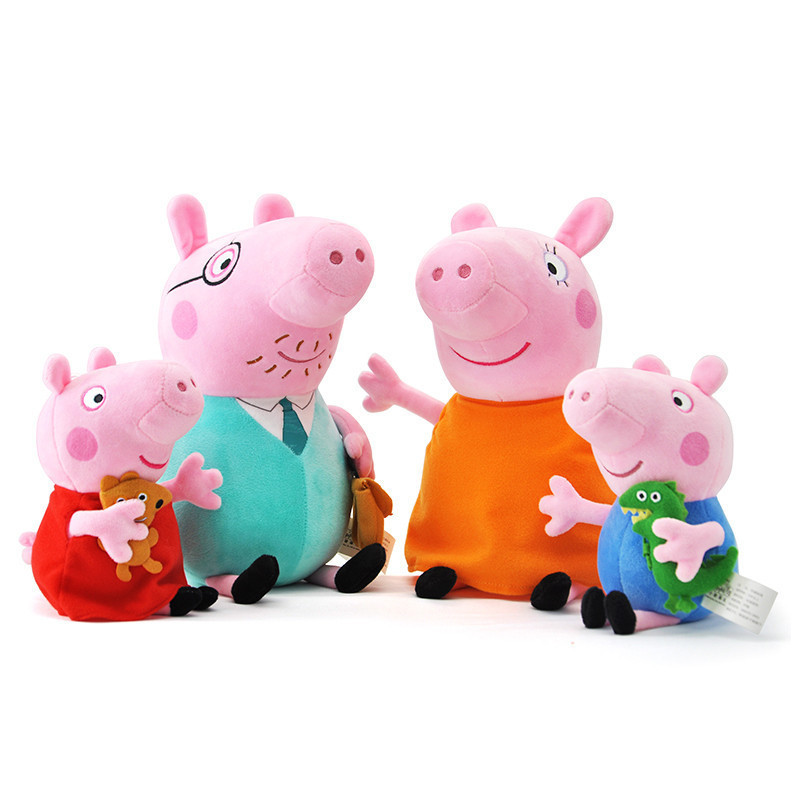 小猪佩奇Peppa Pig大号一家四口彩盒装毛绒玩具