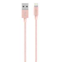 15厘米 Lightning 转 USB 金属质感连接线，玫瑰金