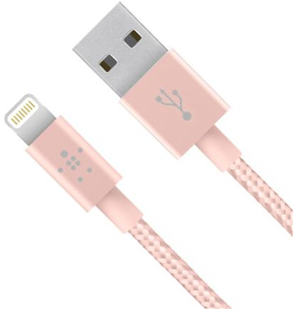 15厘米 Lightning 转 USB 金属质感连接线，玫瑰金