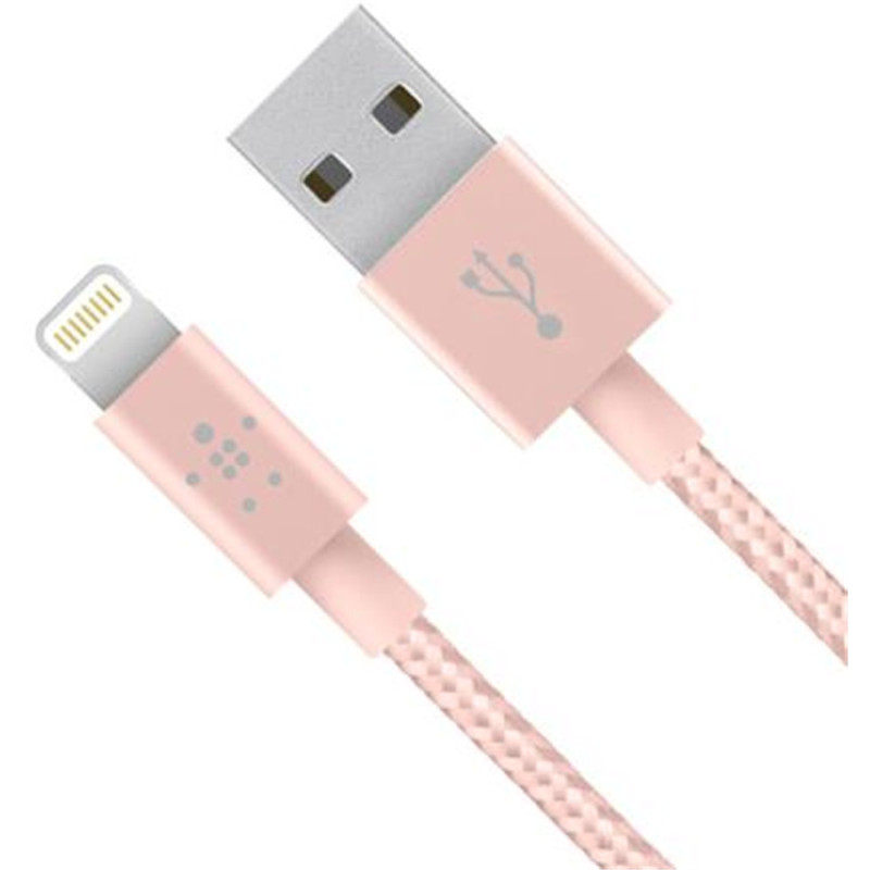 15厘米 Lightning 转 USB 金属质感连接线，玫瑰金