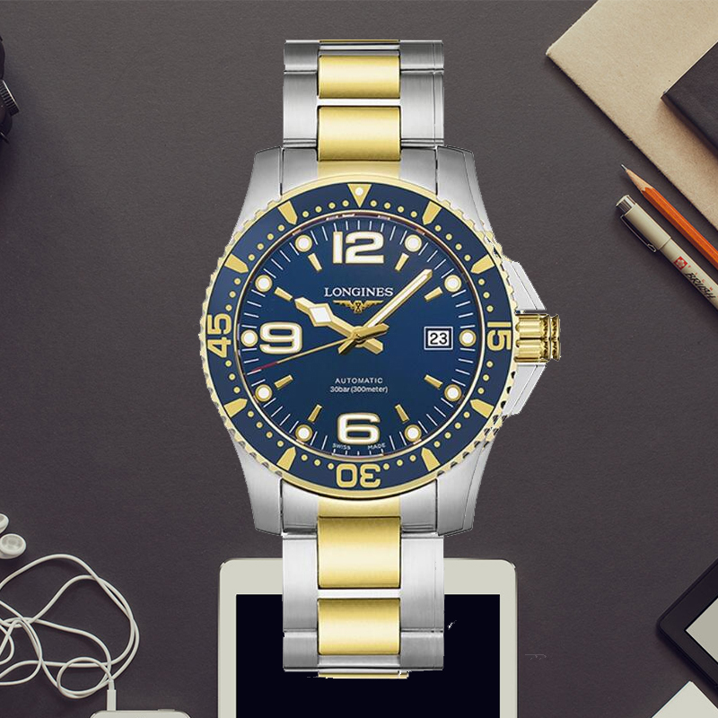 浪琴康卡斯系列41mm 蓝面自动机械表 L3.742.3.96.7