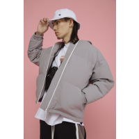 太子龙正品男装棉衣2017新款加厚复合超质感背后贴片印花棉衣灰色