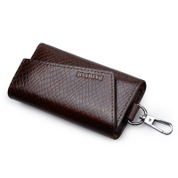 Padieoe汽车钥匙包男士锁匙牛皮多功能大容量钥匙扣卡包二合一简约